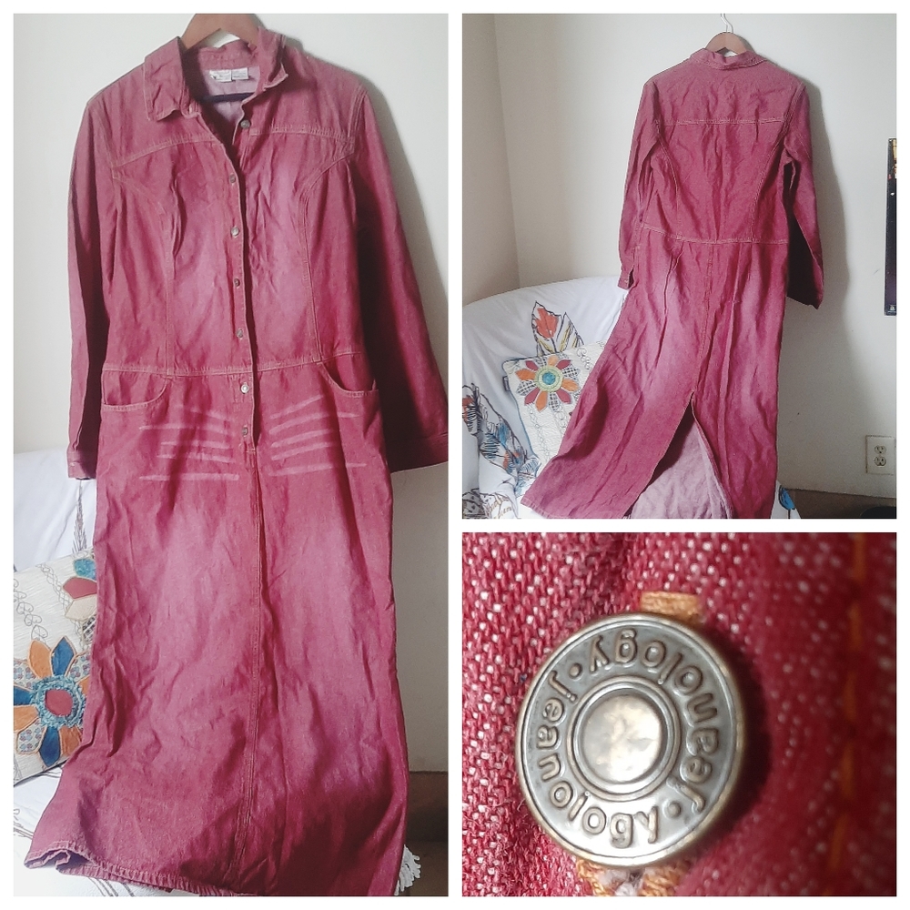 VTG Denim Jean Dress Newport News Jeanology 80s